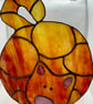 Stained Glass Orange Marmalade Cat