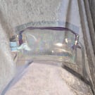 Holographic vinyl make-up bag