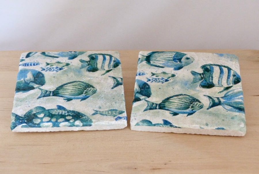 Marble 'Fish' Coasters