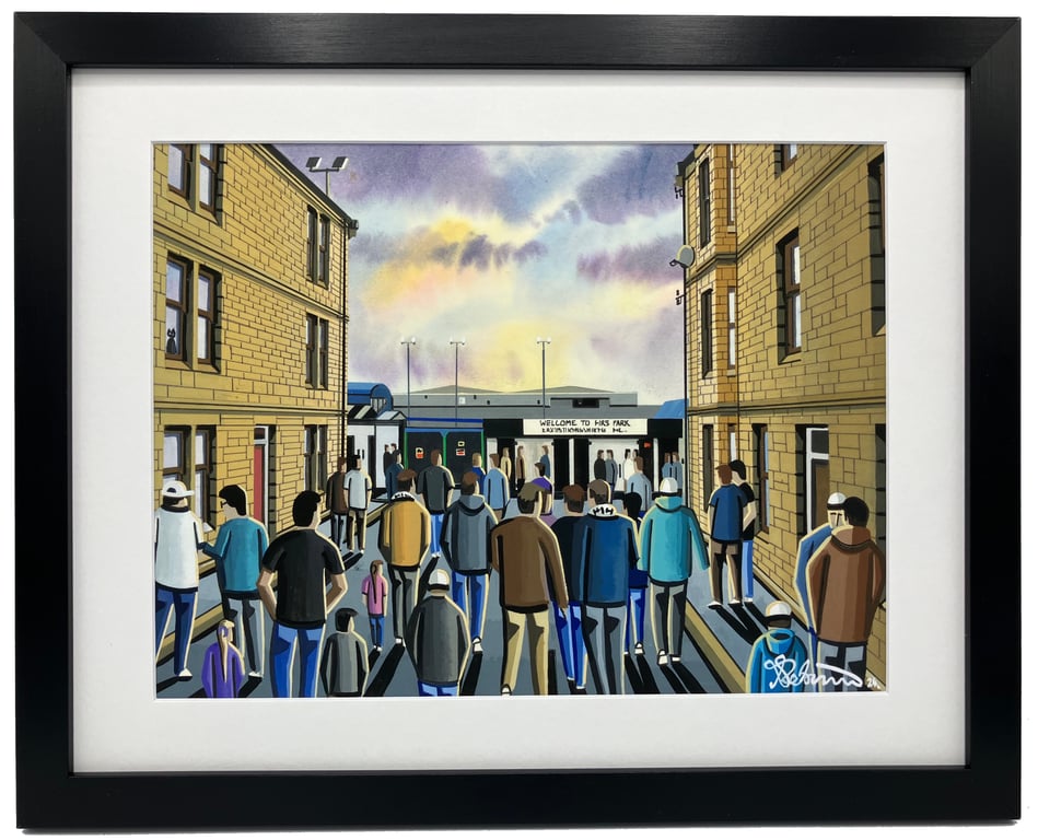 East Stirlingshire, Retro Firs Park Framed, Football Art Print 14" x 11" Frame 