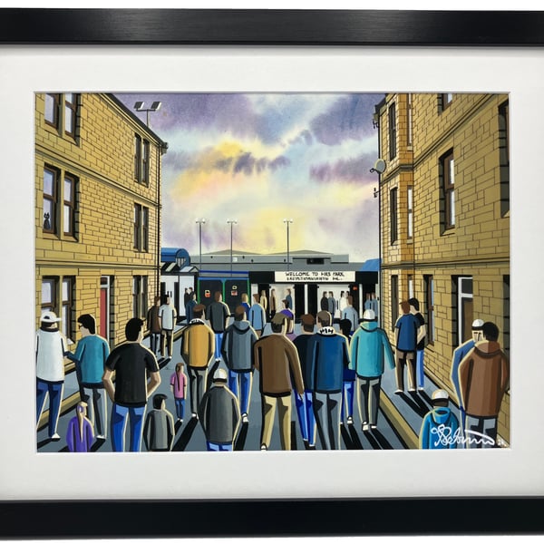 East Stirlingshire, Retro Firs Park Framed, Football Art Print 14" x 11" Frame 