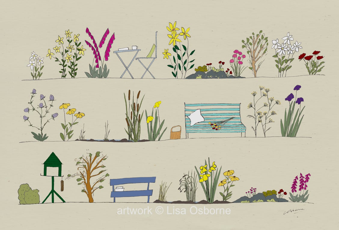 Country garden - garden art print