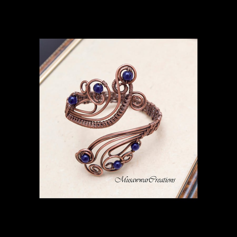 Antique Copper braceletcuff,Handmade bracelet cuff,boho design . Antique copper 