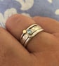 Aquamarine Stack Ring, aquamarine ring, silver stack ring, mixed metals, stack - Image 5