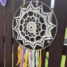 Cream Crochet Mandala Dreamcatcher approx 12" diameter