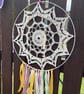 Cream Crochet Mandala Dreamcatcher approx 12" diameter