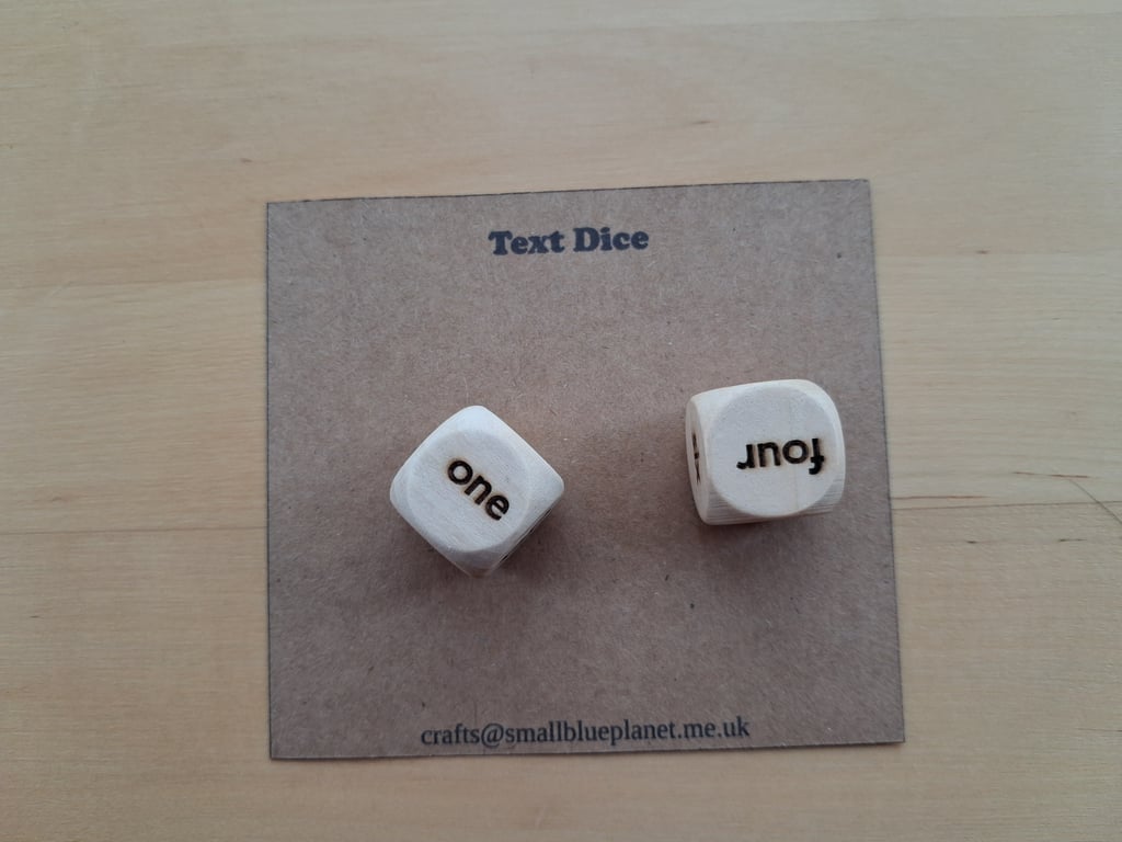 Numbers in Text Dice