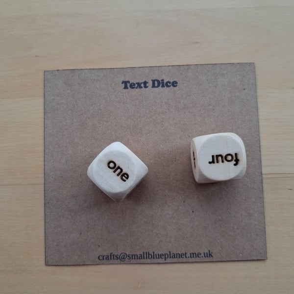 Numbers in Text Dice