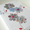 A5 embroidered floral notebook cover 