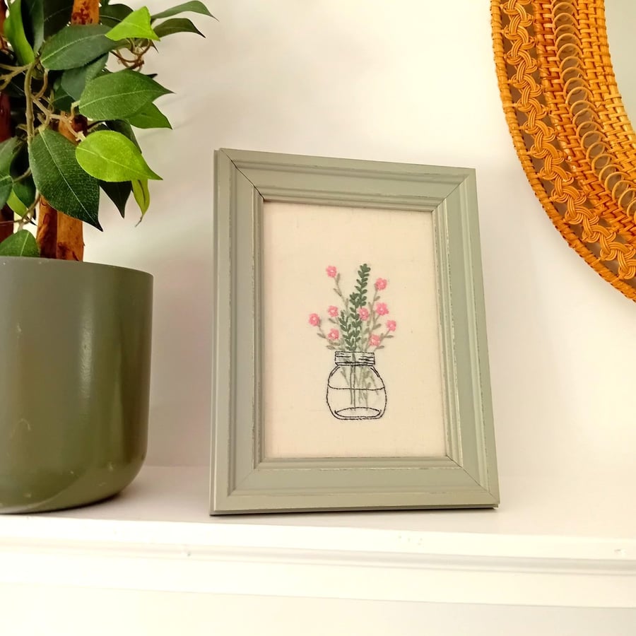 Hand Embroidered Framed Picture