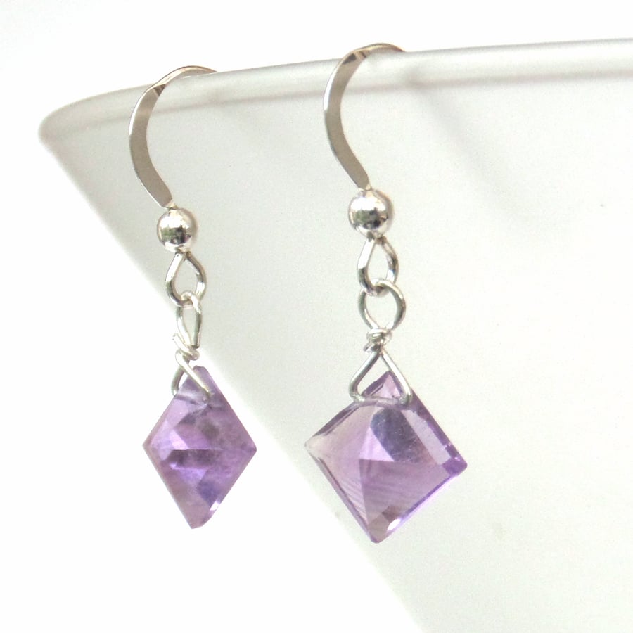 Amethyst silver earrings
