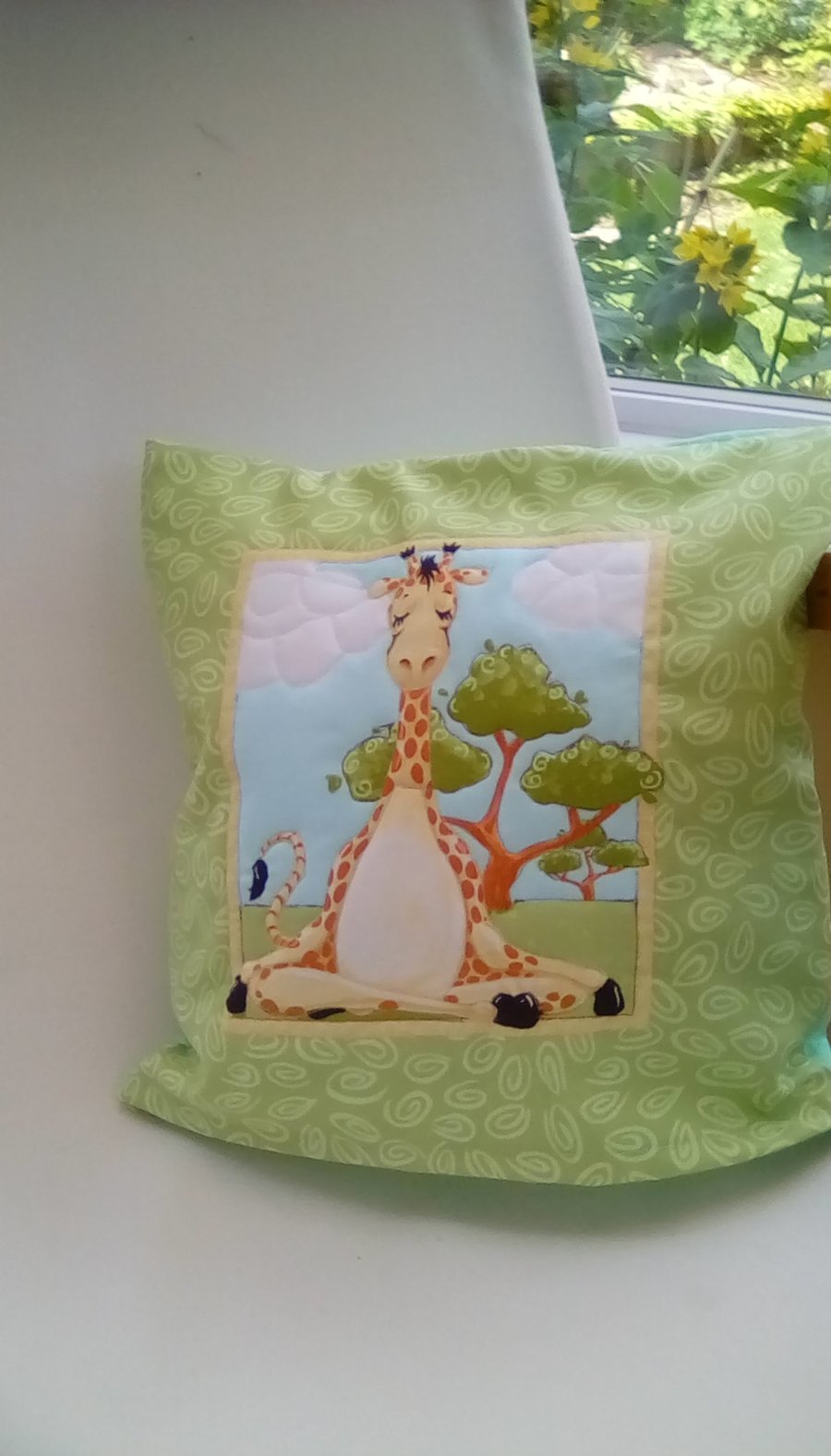 Giraffe Cushion, Quilted Cushion, Children's Cushion