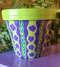 Hand painted groovy plant pot