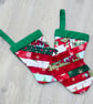 Small Scrappy Fabric Hanging Christmas Stocking - Image 3