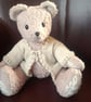 Collectable 14 inch teddy bear 'Mallow' cotton fleece with linen paws - Image 10