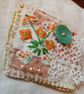 Orange flower textile brooch - Image 6