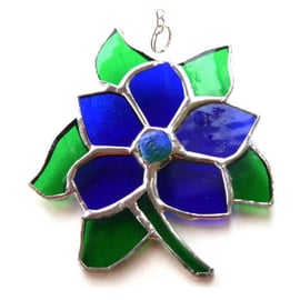 Clematis Suncatcher Stained Glass Flower Blue