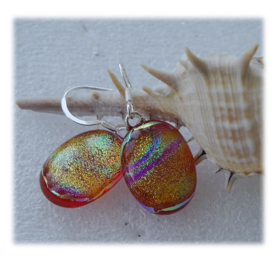 Handmade Fused Dichroic Glass Earrings 236