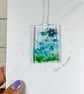 Fused glass keepsake card so you- blue meadow  - Image 1