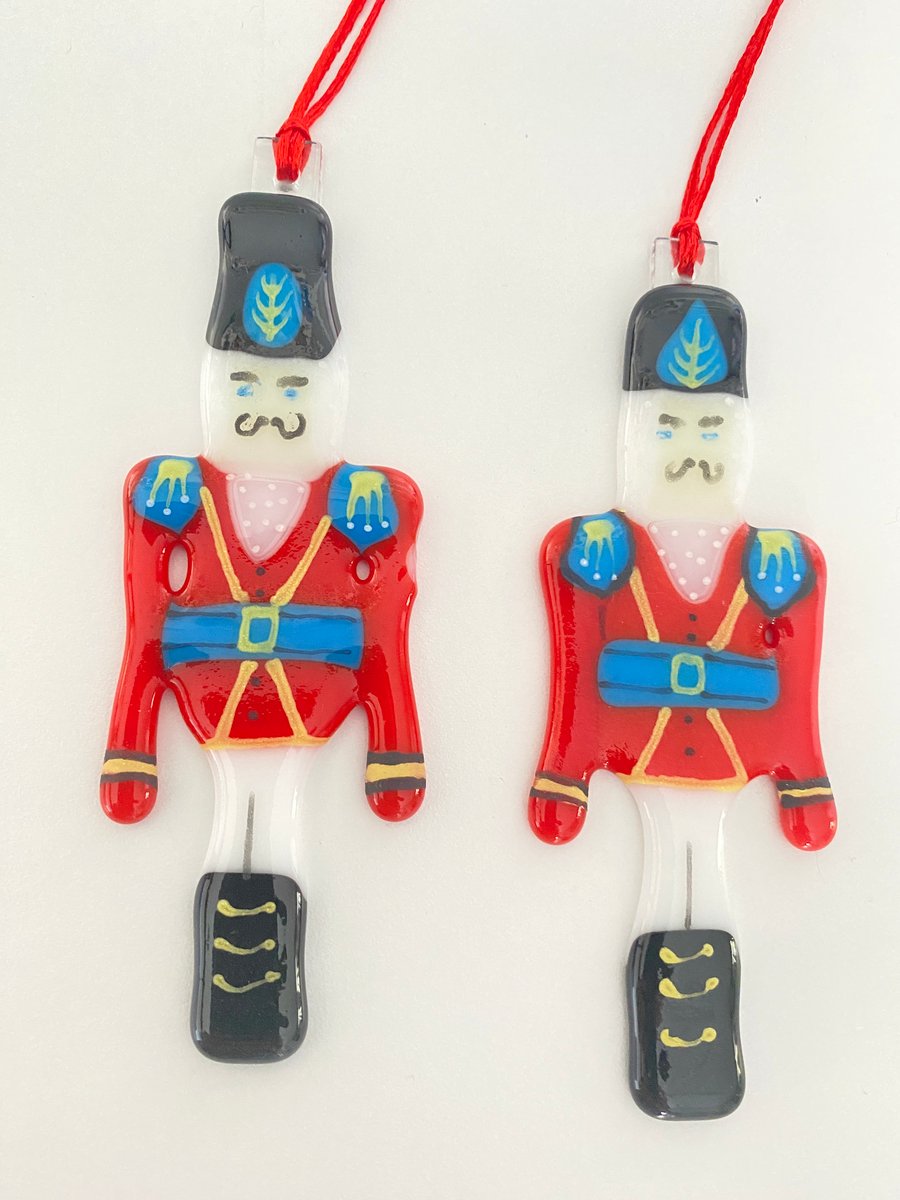 Sample - fused glass Christmas nutcracker decoration 