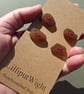 Set of four brown sea glass buttons - Image 1