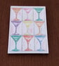 Notepad magnetic back. Cocktail glasses printed on front from original painting - Image 1