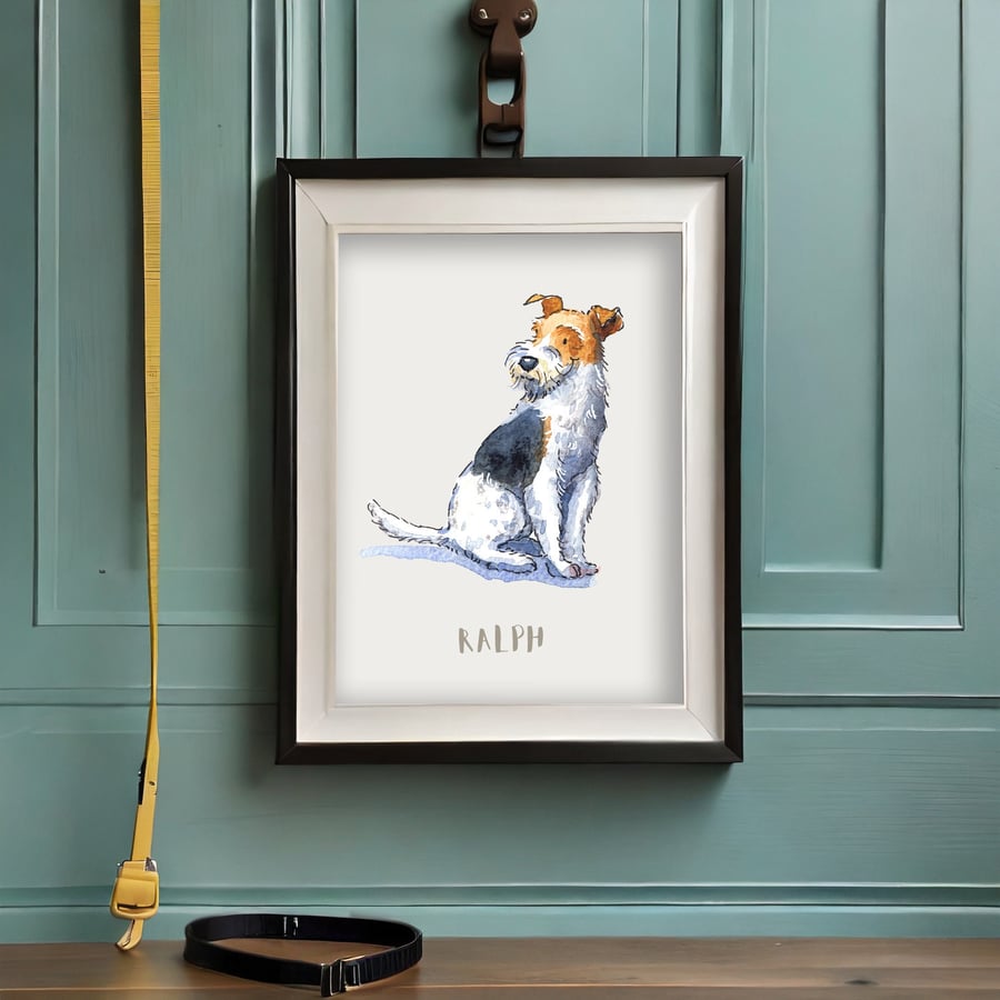 Fox Terrier Personalised Dog Print