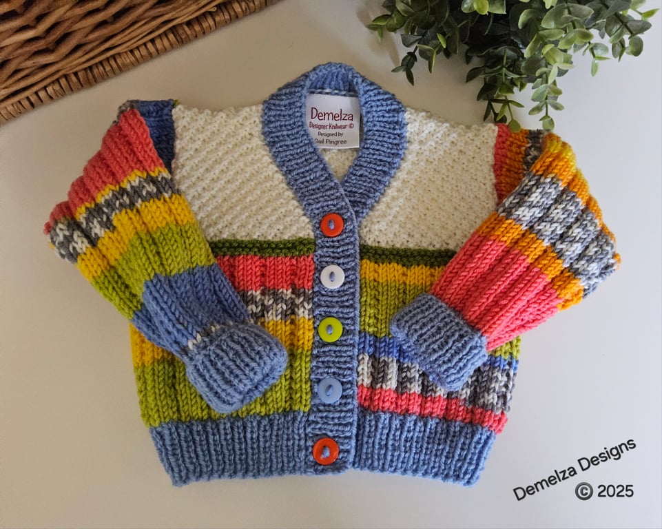 Designer Luxury Baby Hand Knitted Cardigan  3 -9 months size