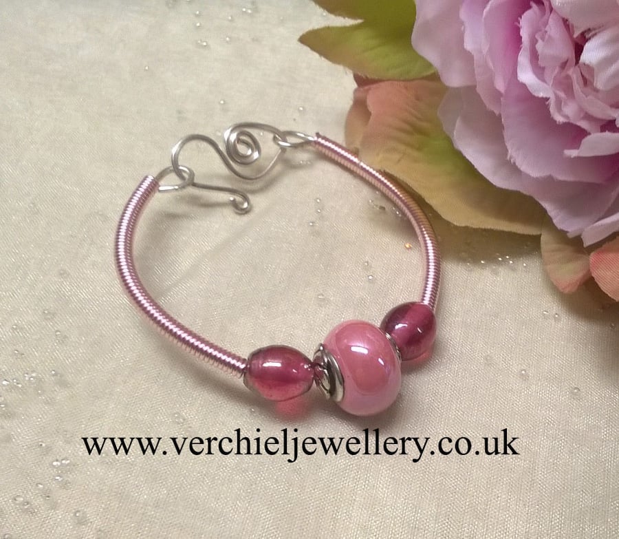 Wire Wrapped Rose Gold coloured Bracelet 