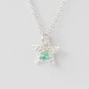 Emerald with Fine Silver Star Pendant Necklace