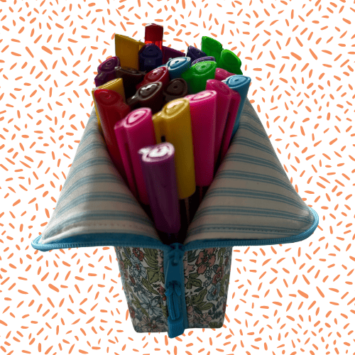 Handmade Fabric Stand Up Tool Case - Pencil Storage - Tool Pouch