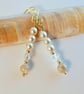 Glass Pearl Earrings With Shell And Swarovski Crystal - Handmade In Devon - Image 6
