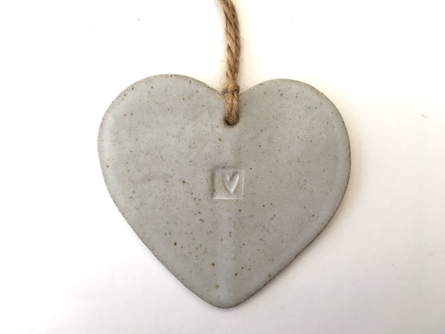 One-off Loveheart hanger, ceramic lovehearts, gift idea, home decor, pottery,UK
