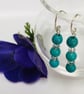 Sterling Silver Turquenite and Crystal Earrings - Image 1