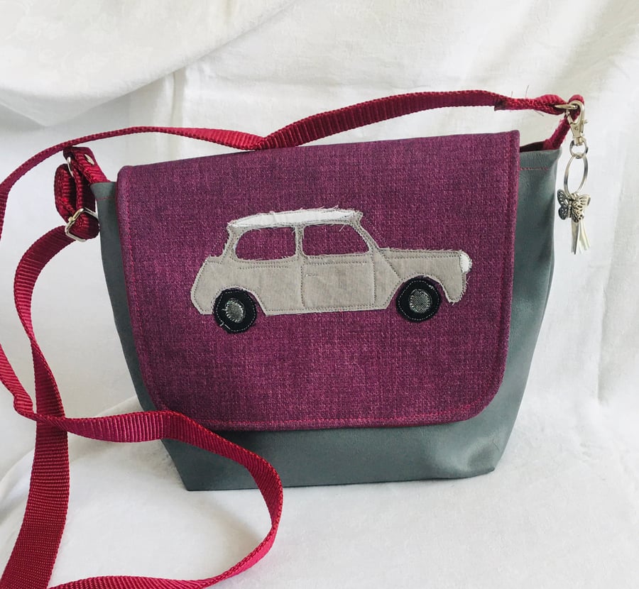 Unique Mini Cooper Messenger Bag, Mini Design Crossbody Bag, Unique Gift.