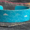 Cloud pattern cuff bracelet turquoise