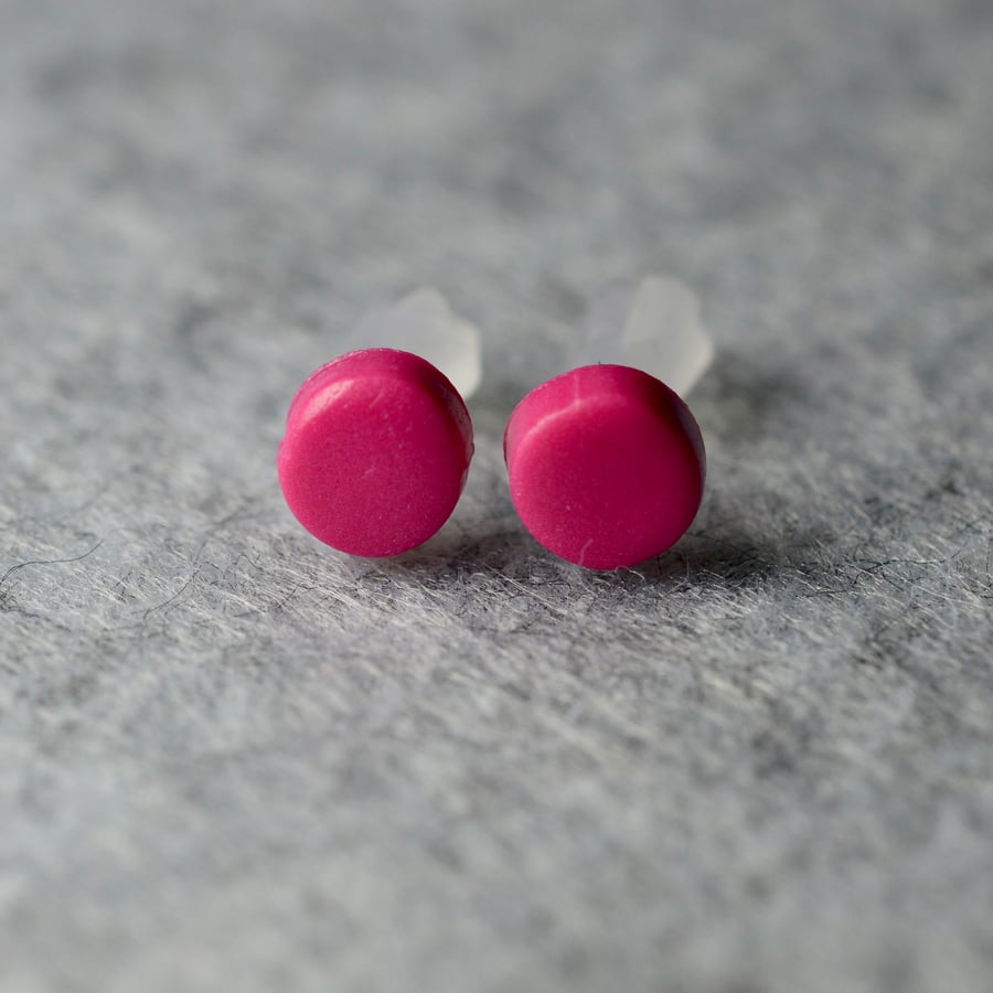 Pink Polymer Clay Earrings 