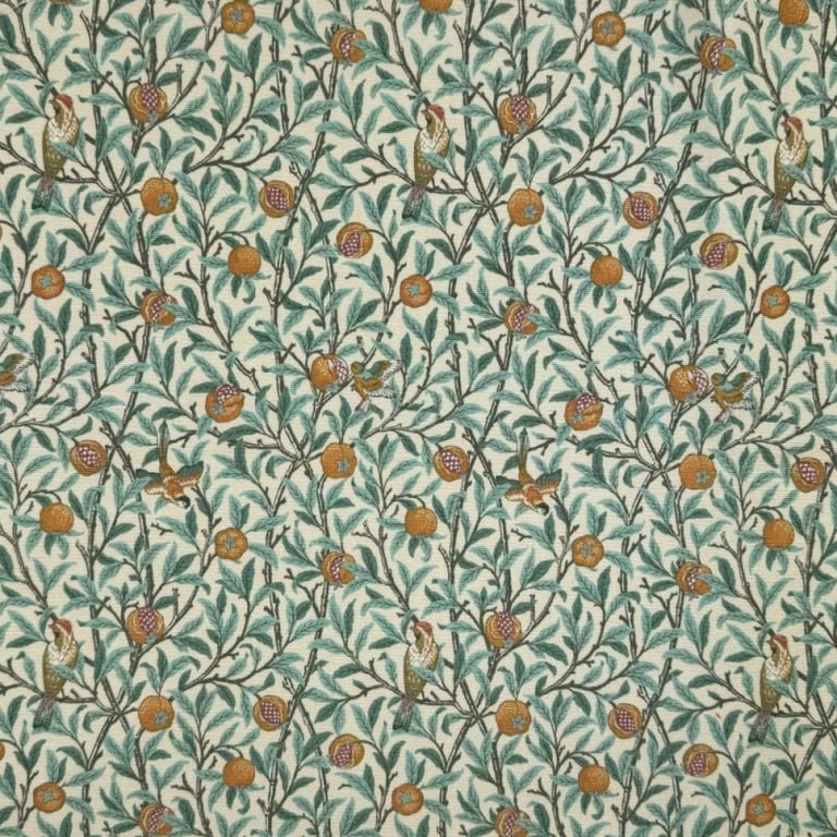 William Morris Design Tablecloths.Round 135cm Bird  Pomegranate Kingfisher