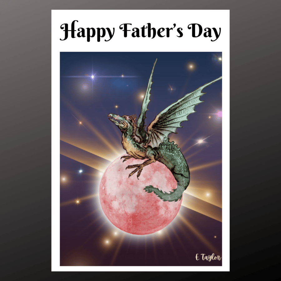 Happy Fathers Day Dragon Alternative Fantasy Art