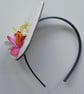 Handmade Fascinator 'Deep Pink and Lemon' - Image 3