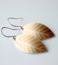 Orange leaf oval earrings - Image 1
