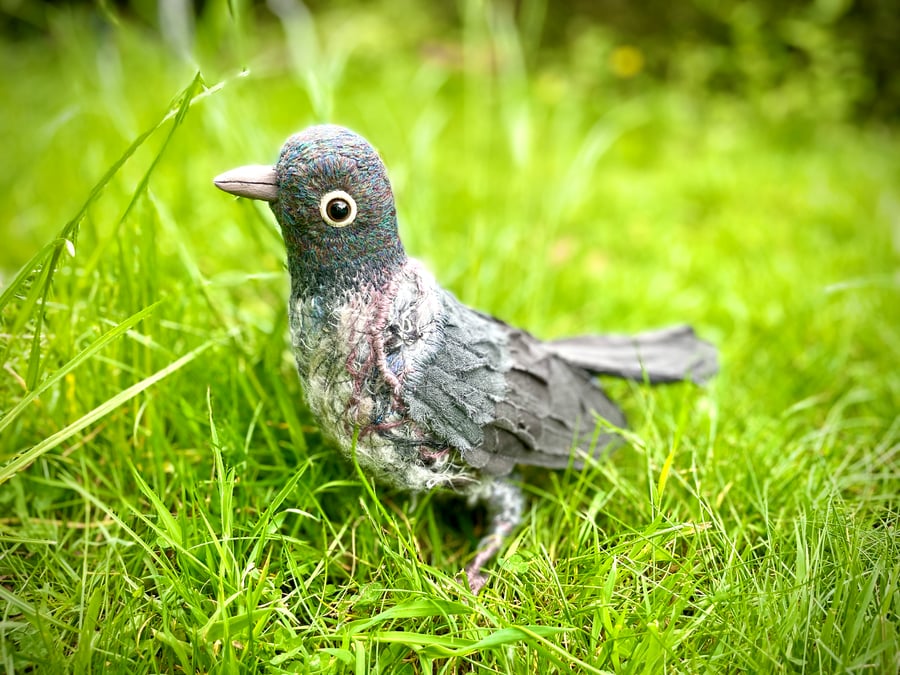 Pigeon Bird Fabric Soft Sculpture Fibre Textile Art Faux Taxidermy