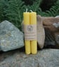 Pair of Hand Rolled Beeswax Taper Candles 15cm - Natural British Beeswax