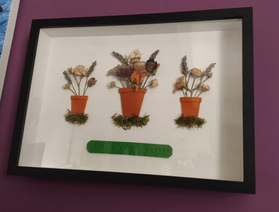 Dried flower box frame wall art