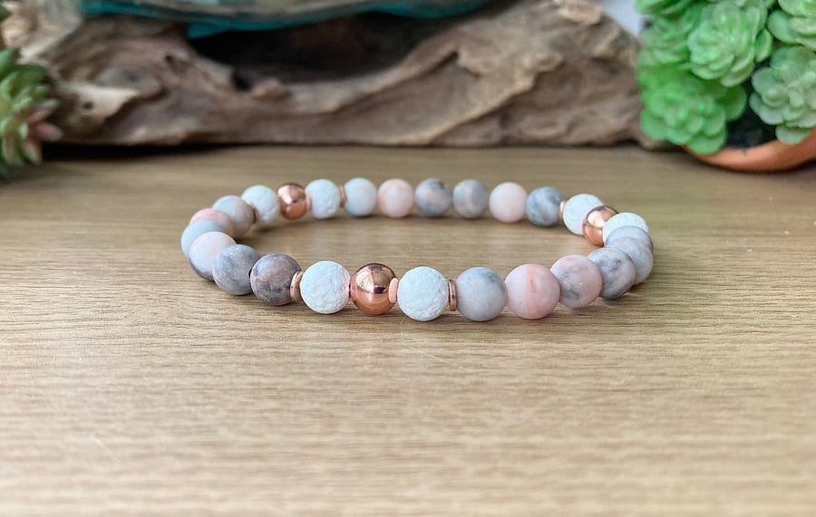 Zebra Jasper Calming Bracelet for harmony and emotional balance