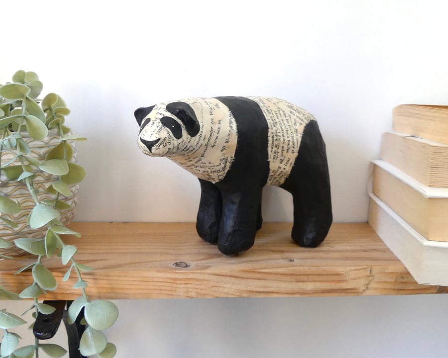 Paper Panda Bear - Handmade Nature Inspired Joy Gift for Adults - Whimsical Art