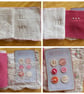 The pink and white needlecase, with pockets, pins, needles and  samples - Image 8
