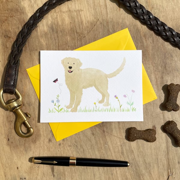 Gordon The Golden Retriever Blank Greeting Card