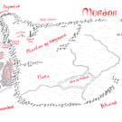 Map of Mordor Hand Drawn Tolkien Style Map Artwork
