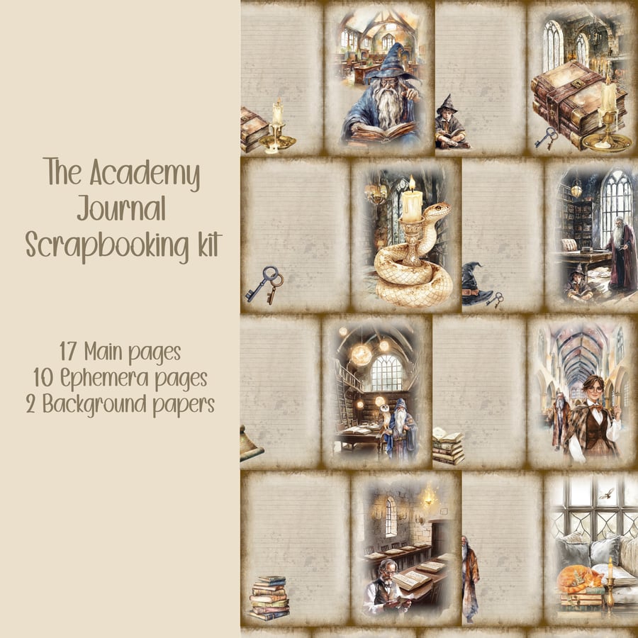 The Academy Scrapbooking, Ephemera, Journal, Digital Download 